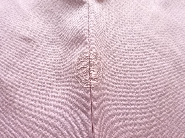  未使用品　蘇州刺繍草の実模様一ツ紋色無地着物